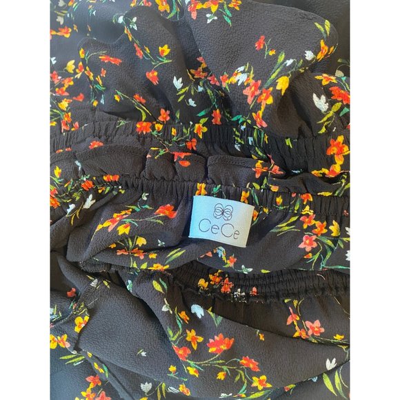 CeCe halter jumper black multicolored floral - Picture 9 of 10